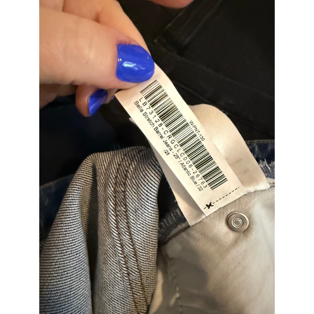 Quince Bella Stretch Barrel Jeans Atlantic Blue 32 Organic Cotton 28 Inseam - Picture 6 of 10